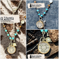 12 Gauge Shotgun Shell Necklace with Turquoise Beads & Pistol Charm | Ranch Lifestyle™ Jewelry