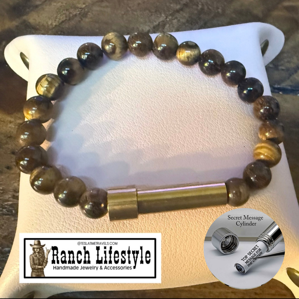 Cowboy Promise Bracelet™ — Secret Message Capsule Bracelet, Handmade Gemstone Jewelry