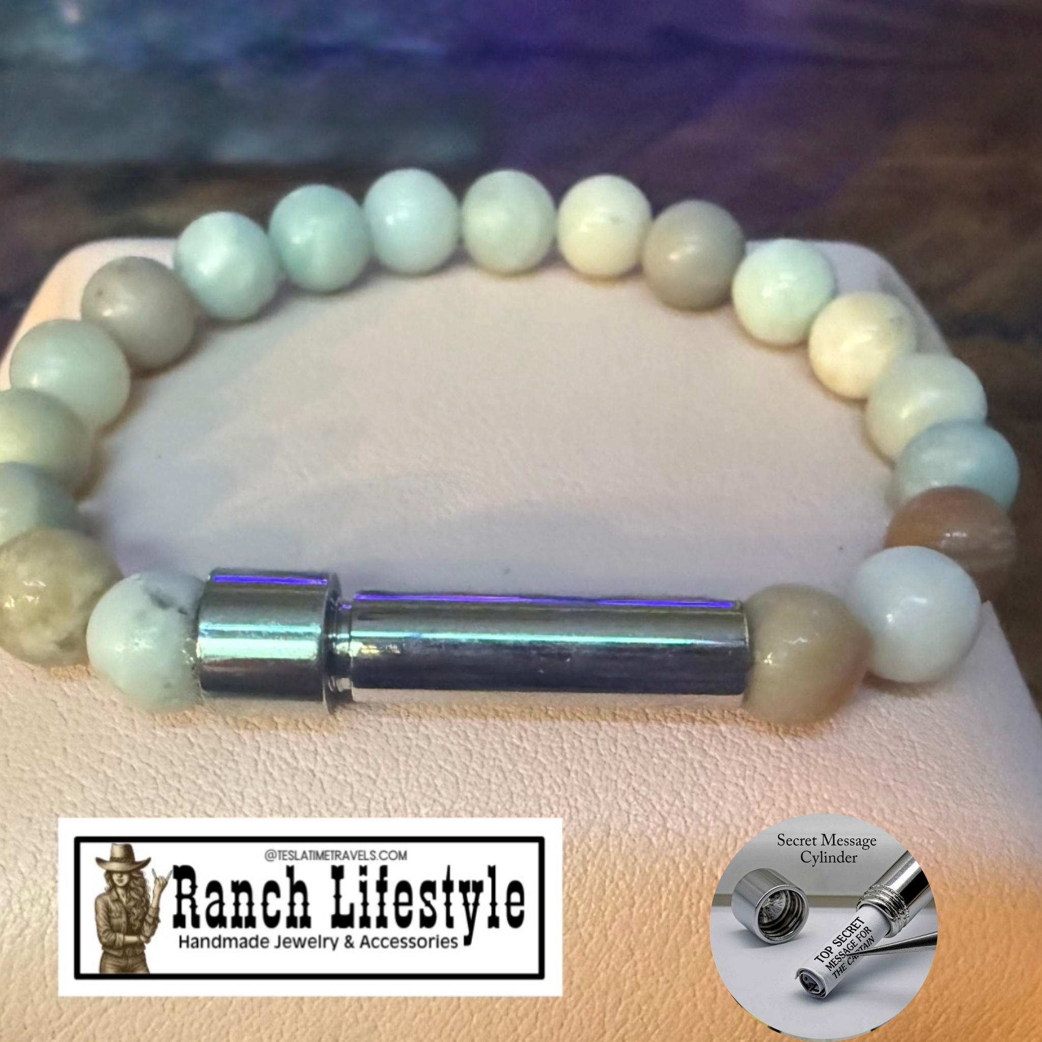 Cowboy Promise Bracelet™ — Secret Message Capsule Bracelet, Handmade Gemstone Jewelry