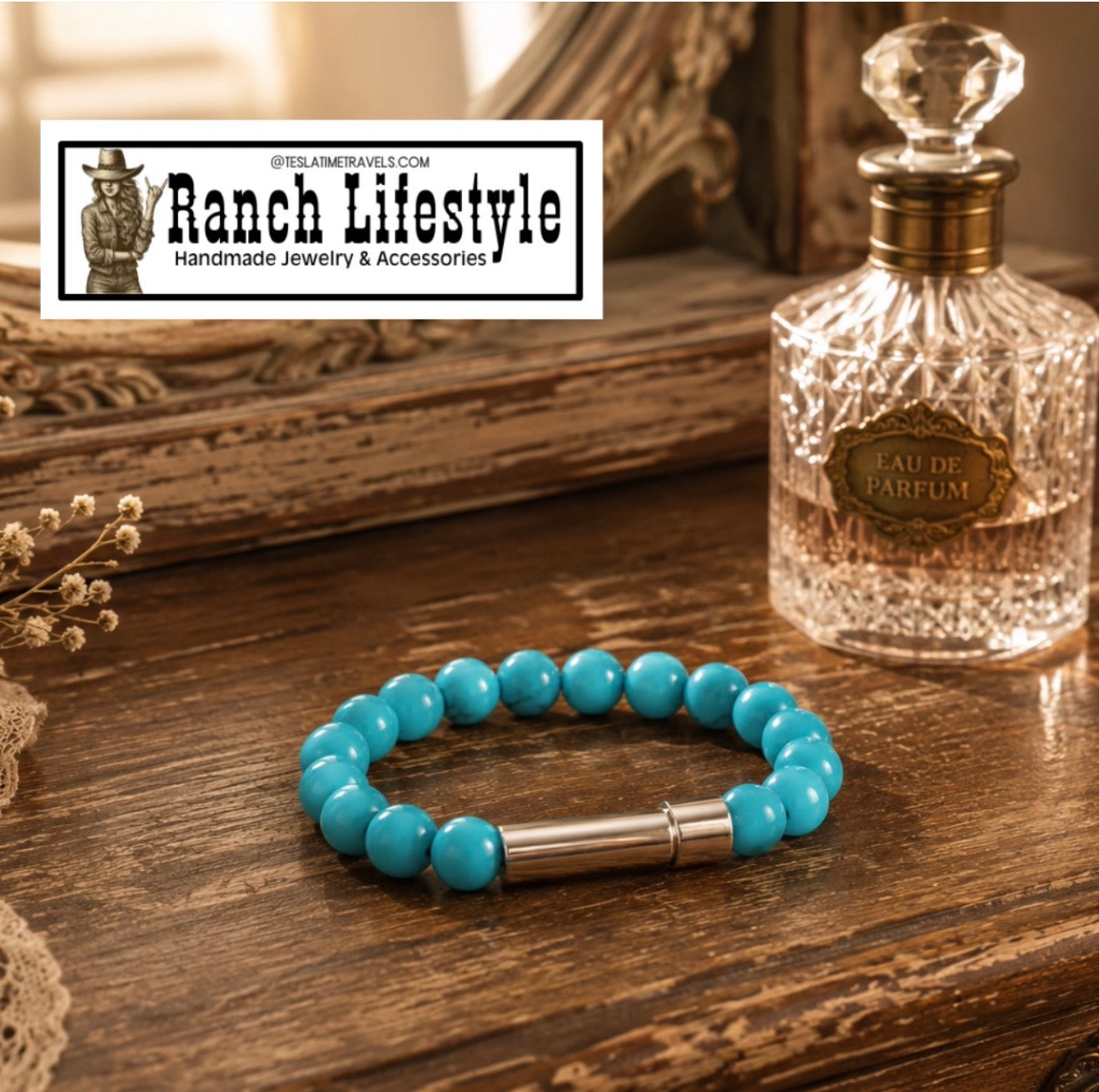 Cowboy Promise Bracelet™ — Secret Message Capsule Bracelet, Handmade Gemstone Jewelry