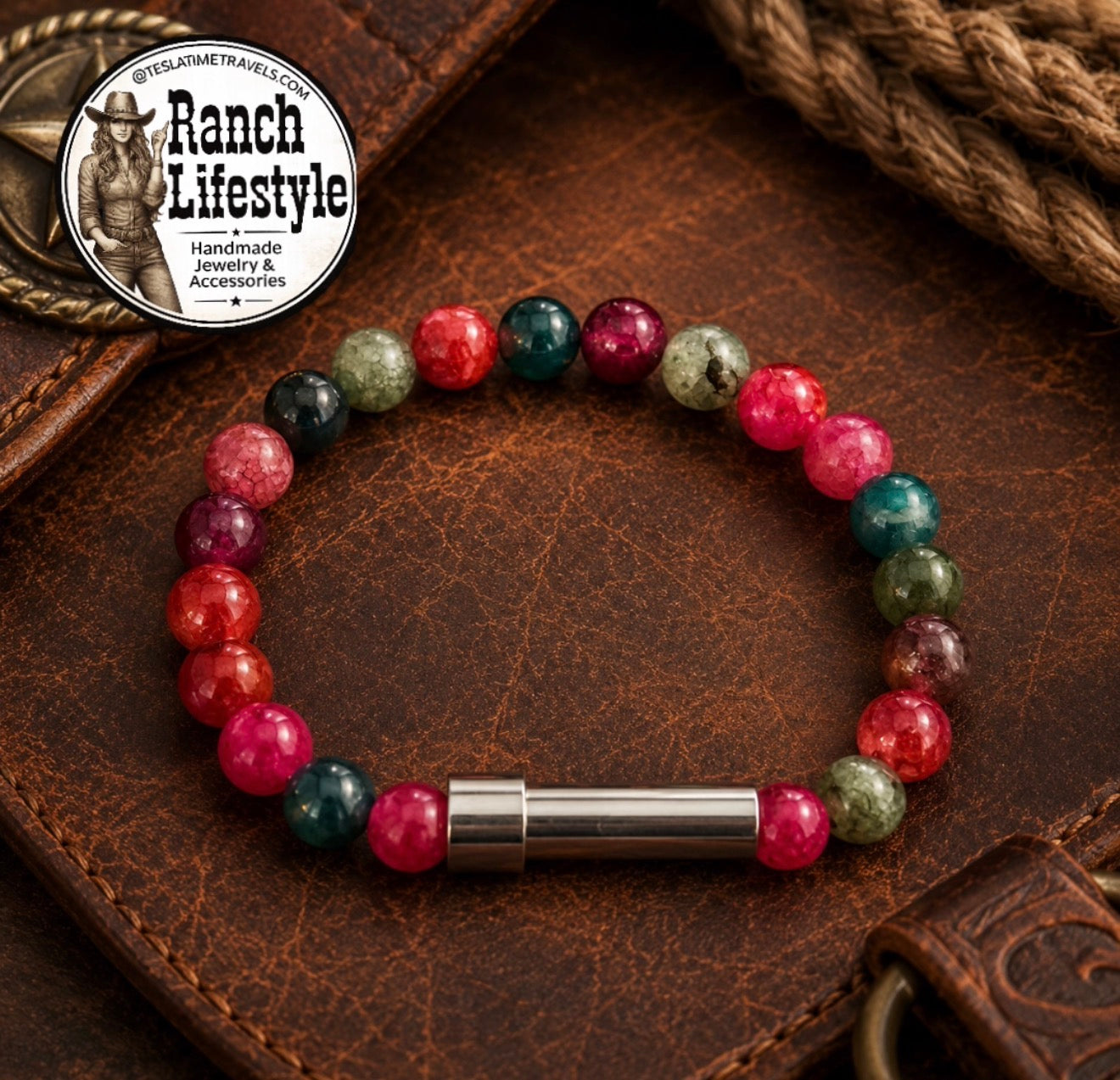 Cowboy Promise Bracelet™ — Secret Message Capsule Bracelet, Handmade Gemstone Jewelry