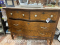 Antique Tiger Oak Dresser with Original Mirror