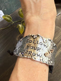 Follow Your Arrow Bracelet – Hand Stamped Western Leather Cuff – Ranch Lifestyle™ Handmade Cowgirl Jewelry