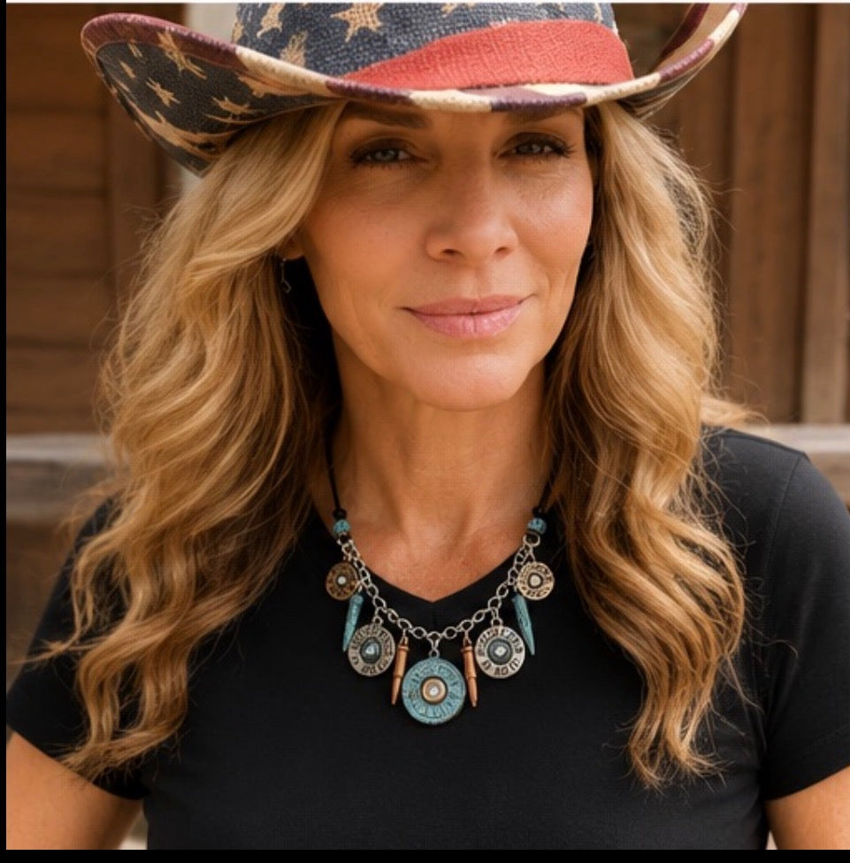 Shotgun Shell Necklace – Winchester Bullet Charm Necklace – Western Cowgirl Jewelry – Ranch Lifestyle™ Handmade