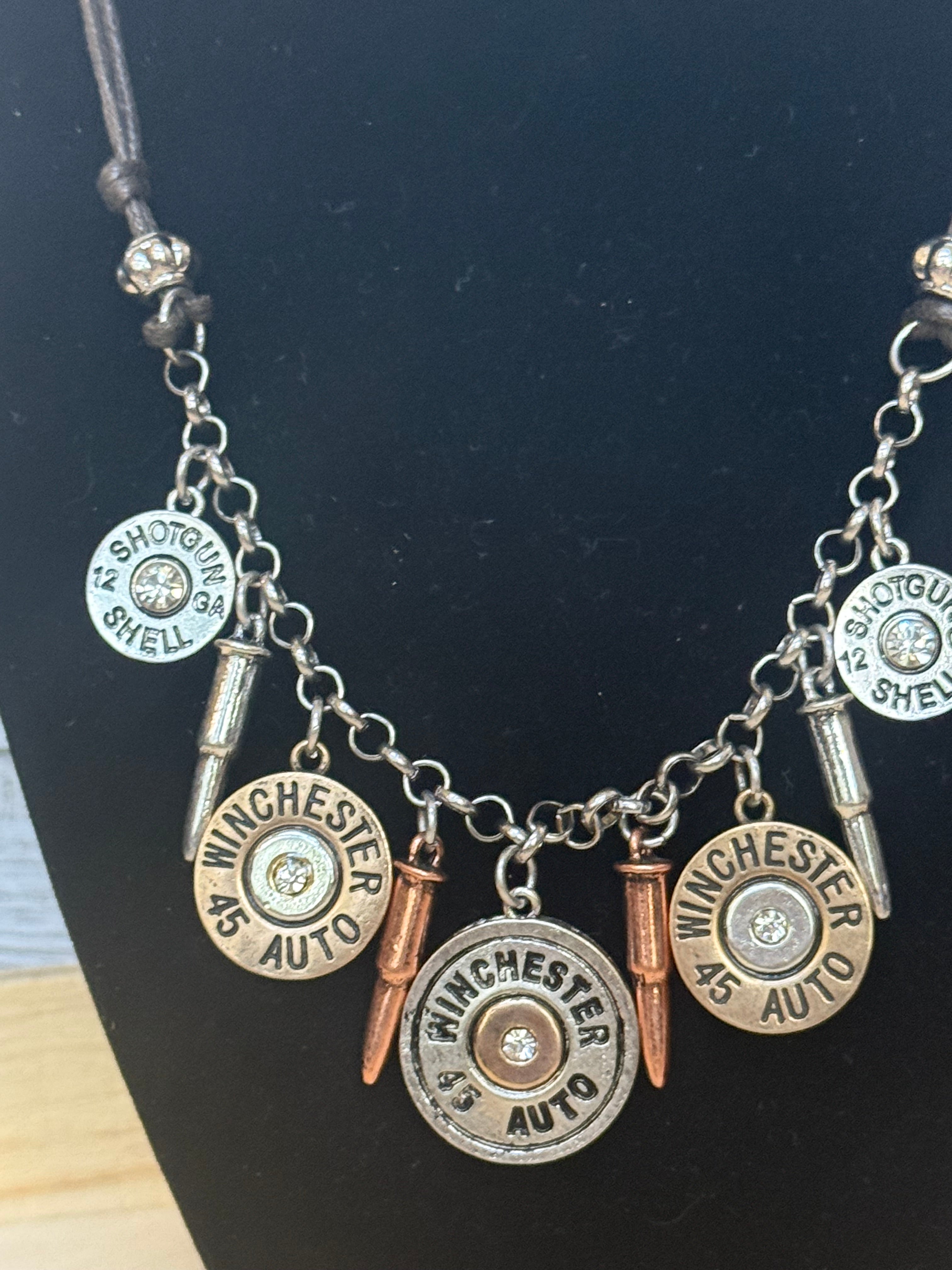 Shotgun Shell Necklace – Winchester Bullet Charm Necklace – Western Cowgirl Jewelry – Ranch Lifestyle™ Handmade