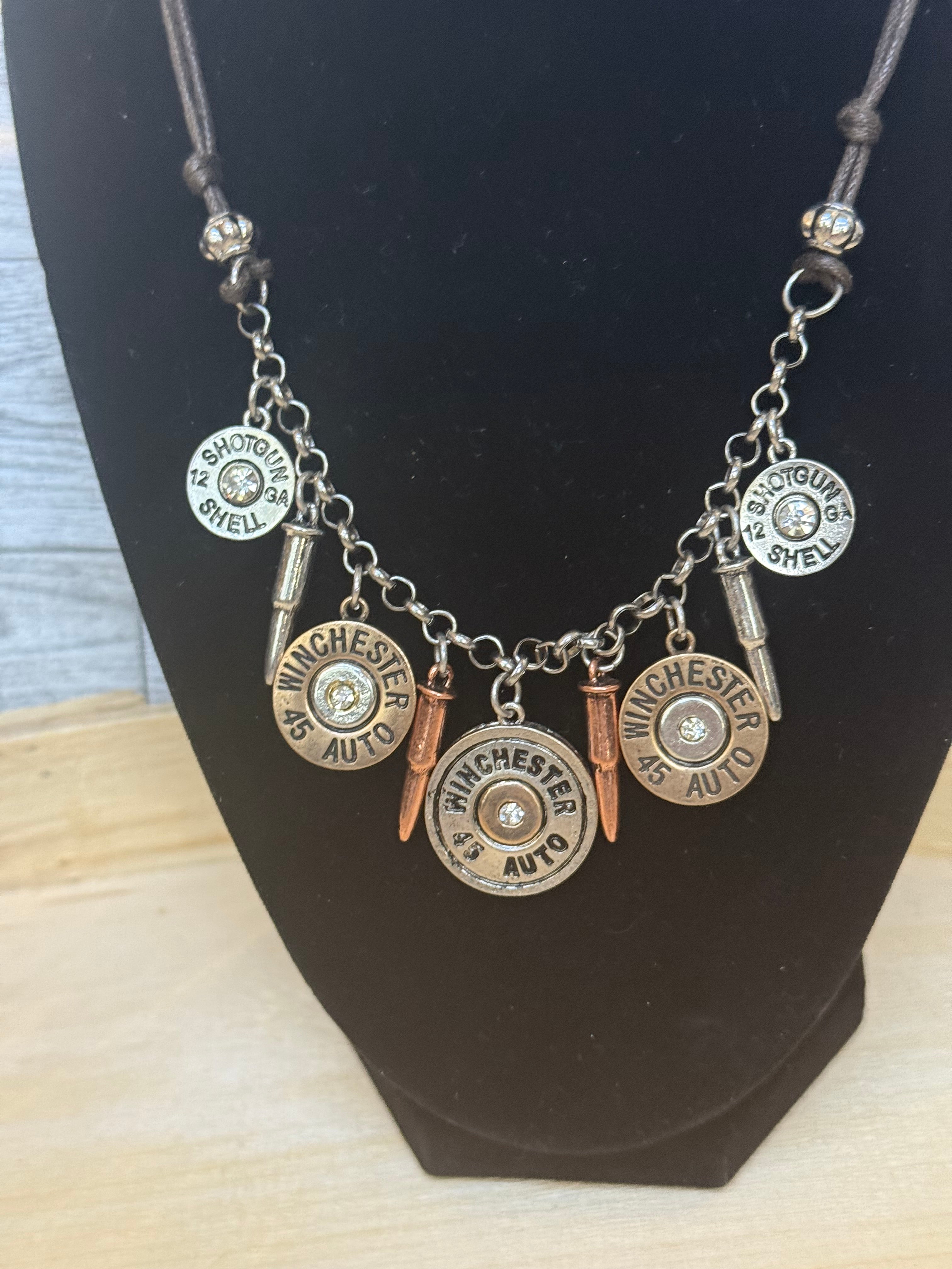 Shotgun Shell Necklace – Winchester Bullet Charm Necklace – Western Cowgirl Jewelry – Ranch Lifestyle™ Handmade
