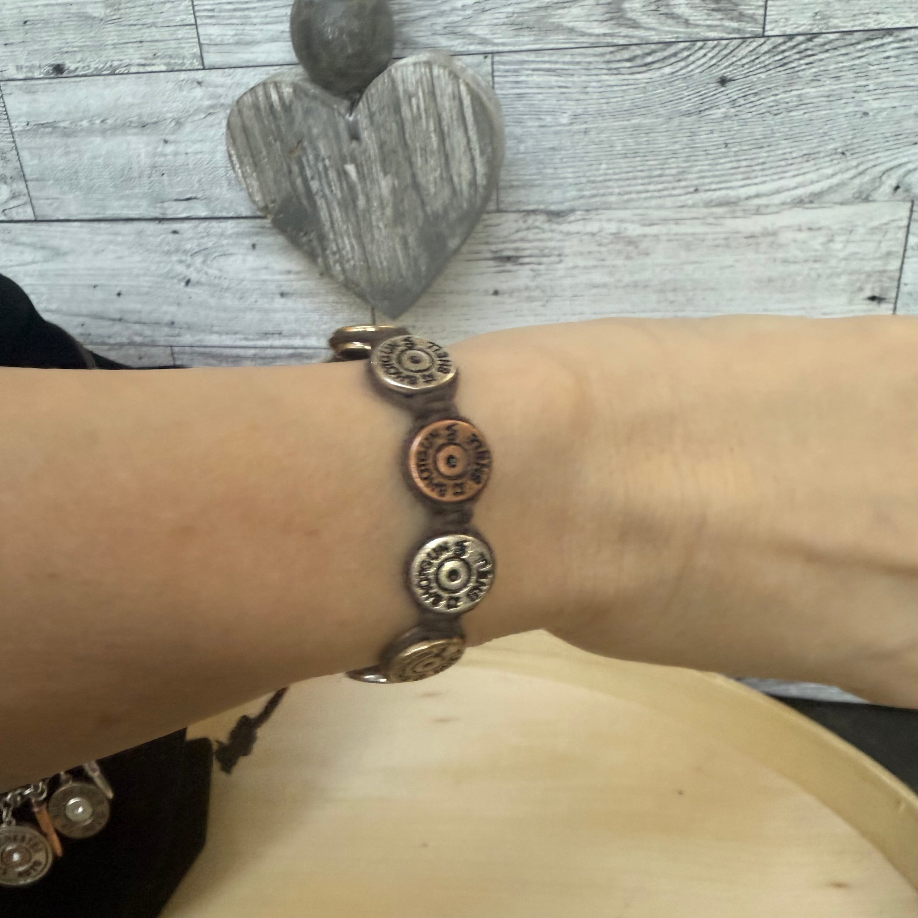 Handmade Shotgun Shell Bracelet – Western Ranch Lifestyle Jewelry, Laser Engraved 12 Gauge Casing Bracelet
