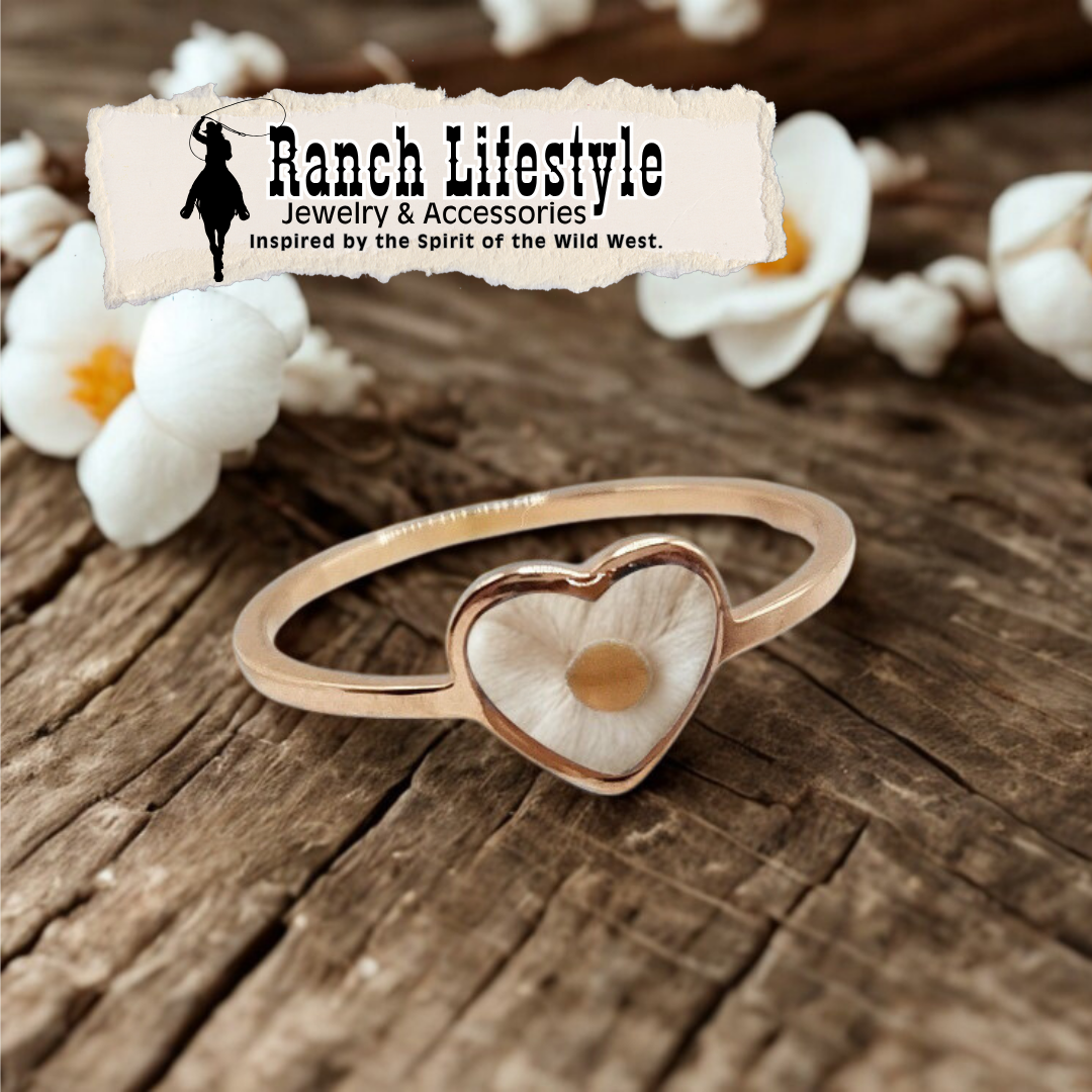 Mustard Seed Heart Ring – Real Mustard Seed Faith Ring – Gold or Silver Plated – Matthew 17:20 Inspirational Jewelry – Handcrafted