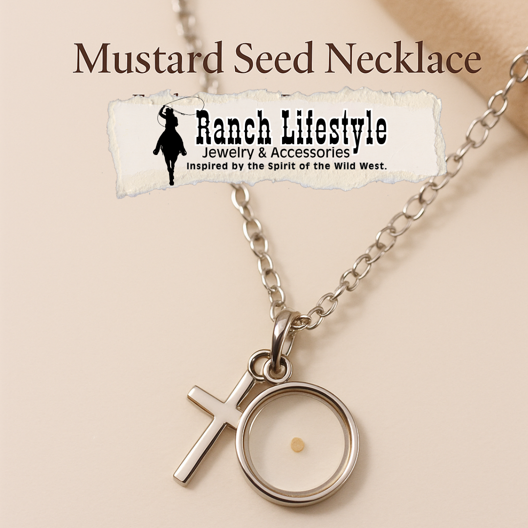 Mustard Seed Necklace with Cross – Real Mustard Seed Faith Jewelry – Matthew 17:20 Inspirational Gift – Handcrafted