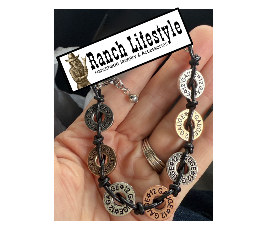 Laser Engraved Shotgun Shell Bracelet – Western Ranch Lifestyle Jewelry, 12 Gauge Shell Design Bracelet