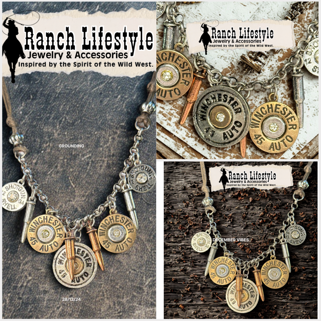 Shotgun Shell Necklace – Winchester Bullet Charm Necklace – Western Cowgirl Jewelry – Ranch Lifestyle™ Handmade